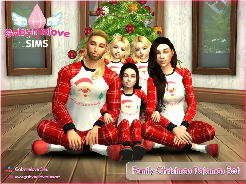 Family Christmas Pajamas SET 1 Family Christmas Pajamas SET Sims 4 CC