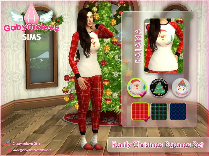 Family Christmas Pajamas SET 3 sims 4 cc family christmas pajamas set 2