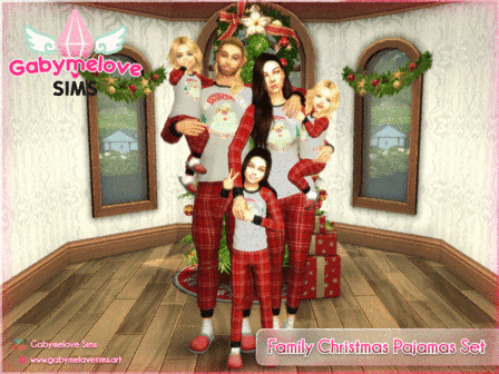 Family Christmas Pajamas SET 2 sims 4 cc family christmas pajamas set 3
