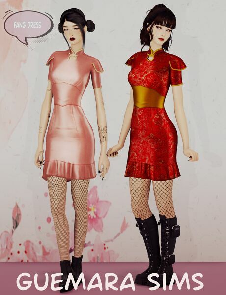 Fang Dress 3 sims 4 cc fang dress 2