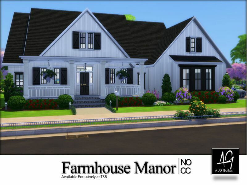 Farmhouse Manor By Algbuilds 1 Farmhouse Manor By Algbuilds Sims 4 CC