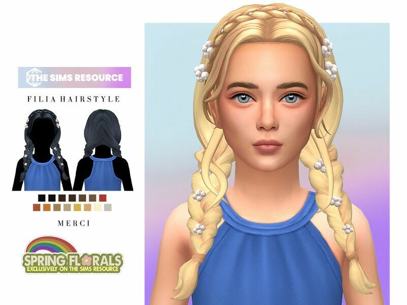 Filia Hairstyle For Child By -Merci- 1 Filia Hairstyle For Child By -Merci- Sims 4 CC