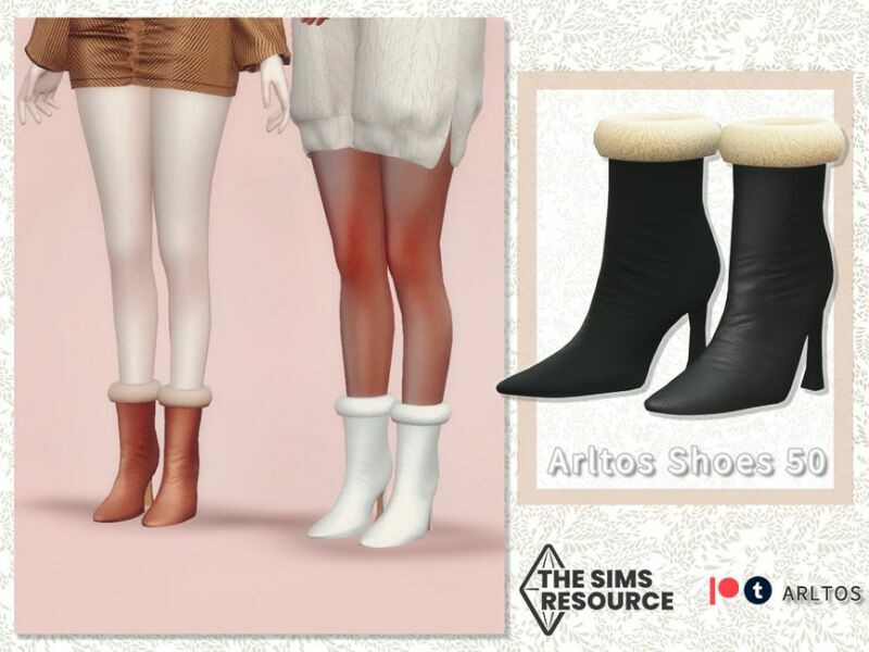 Furry Leather Boots / 50 By Arltos 1 Furry Leather Boots / 50 By Arltos Sims 4 CC