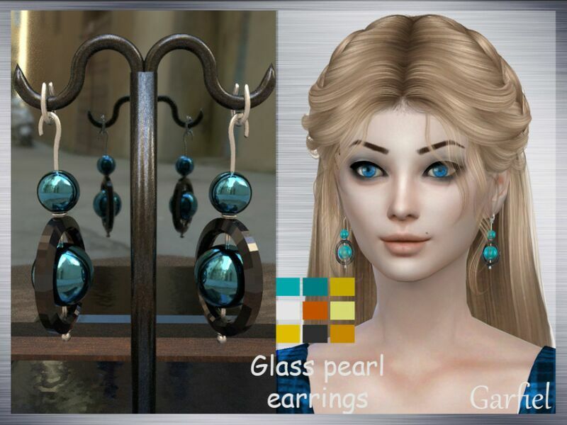 Glass Pearl Earrings By Garfiel 1 Glass Pearl Earrings By Garfiel Sims 4 CC