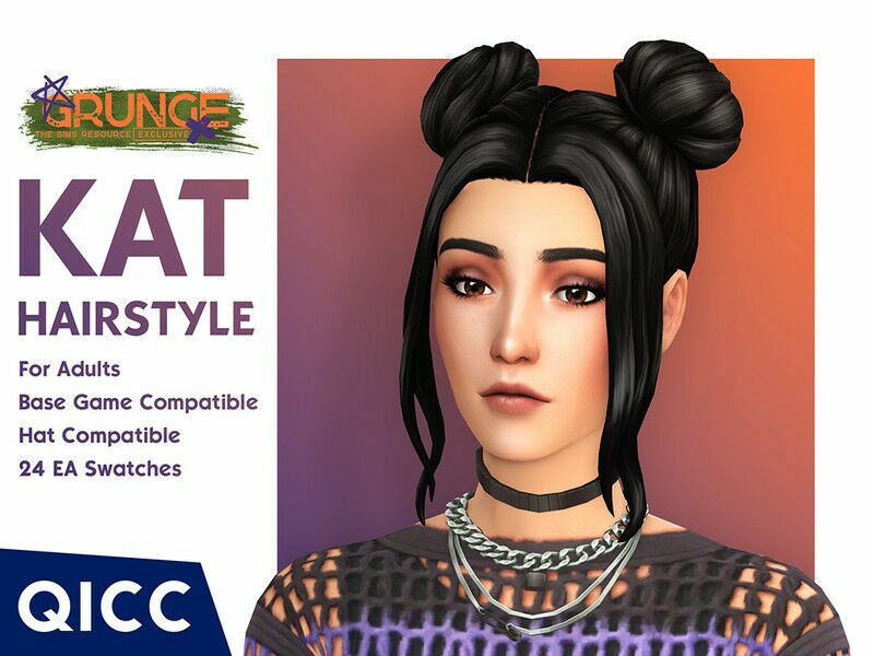 Grunge – KAT Hair By Qicc 1 Grunge – KAT Hair By Qicc Sims 4 CC