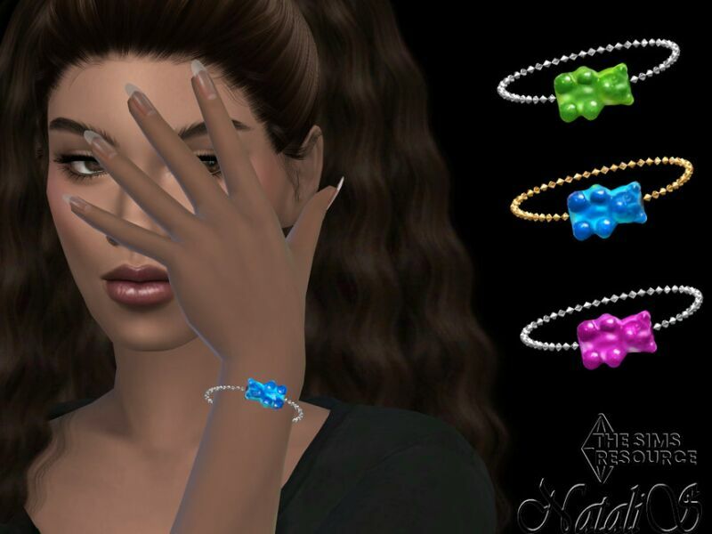 Gummy Bear Chain Bracelet By Natalis 1 Gummy Bear Chain Bracelet By Natalis Sims 4 CC
