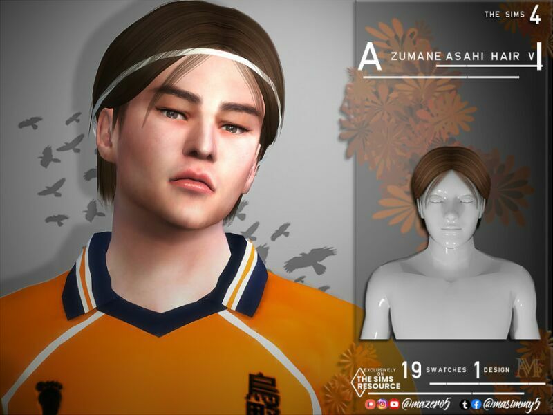 Hair Azumane Asahi VI By Mazero5 1 Hair Azumane Asahi VI By Mazero5 Sims 4 CC