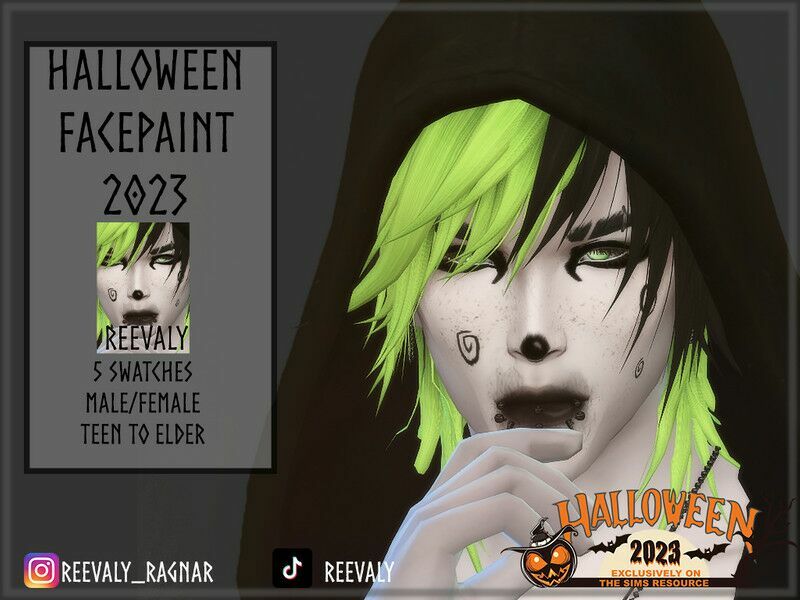 Halloween Facepaint 2023 By Reevaly 1 Halloween Facepaint 2023 By Reevaly Sims 4 CC