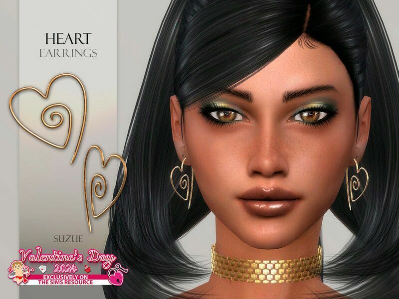 Heart Earrings 1 Heart Earrings Sims 4 CC