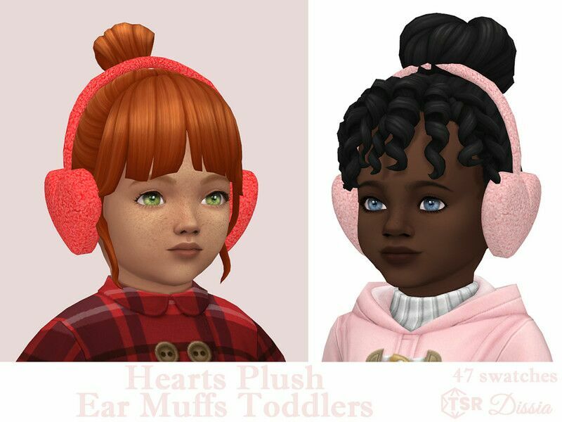 Hearts Plush EAR Muffs Toddlers 1 Hearts Plush EAR Muffs Toddlers Sims 4 CC