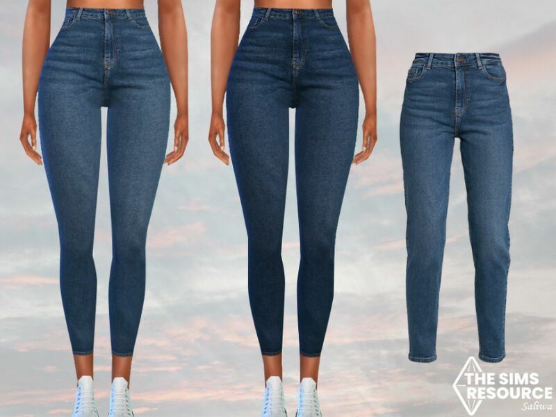 High Waisted Classic Blue Jeans By Saliwa 1 High Waisted Classic Blue Jeans By Saliwa Sims 4 CC