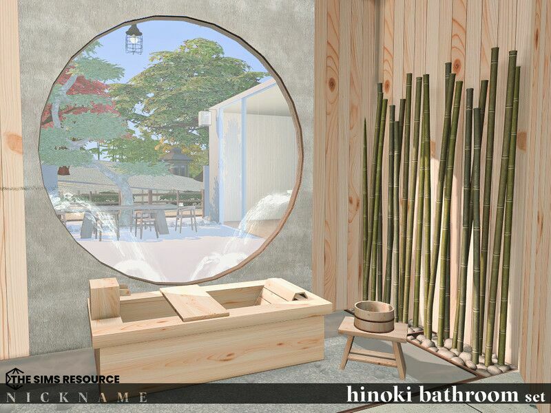 Hinoki Bathroom SET 1 Hinoki Bathroom SET Sims 4 CC
