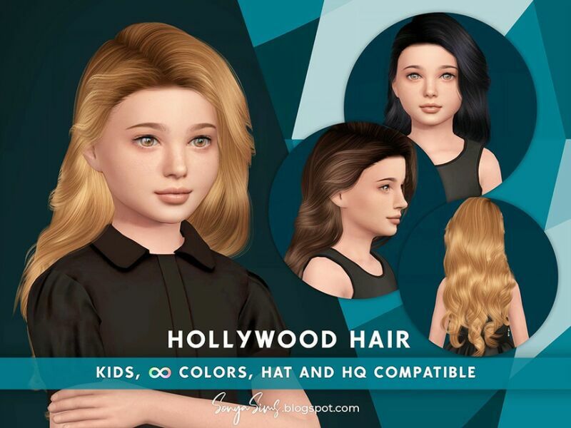 Hollywood Hair Kids By Sonyasimscc 1 Hollywood Hair Kids By Sonyasimscc Sims 4 CC