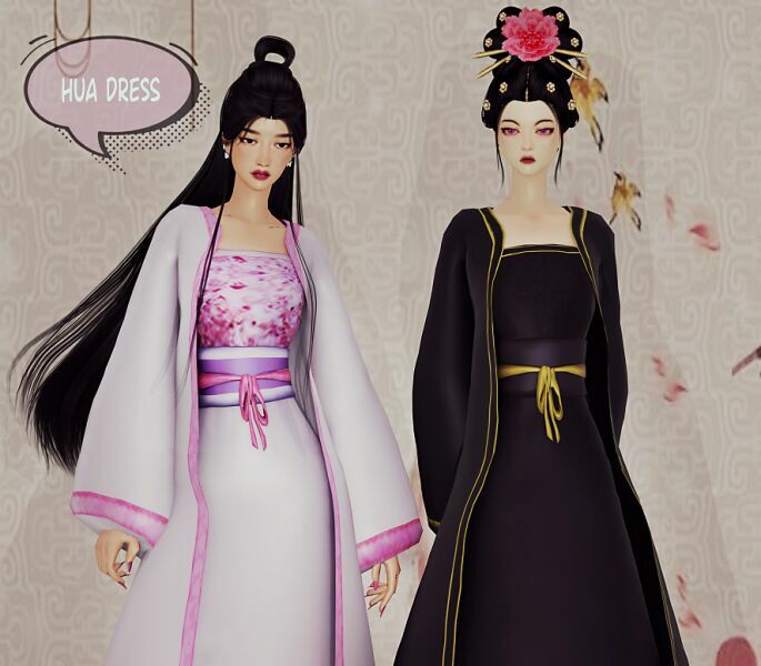 HUA Dress 1 HUA Dress Sims 4 CC