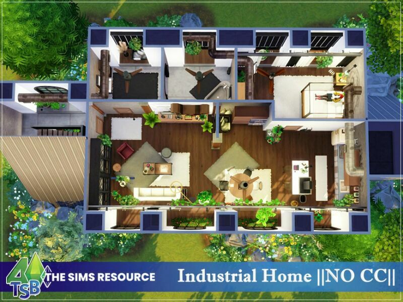 Industrial Home By Bozena 6 sims 4 cc industrial home by bozena 3