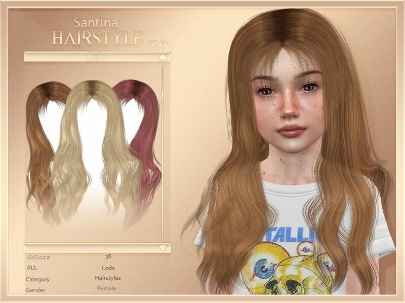 Javasims- Santina (Child Hairstyle) By Javasims 1 Javasims- Santina (Child Hairstyle) By Javasims Sims 4 CC