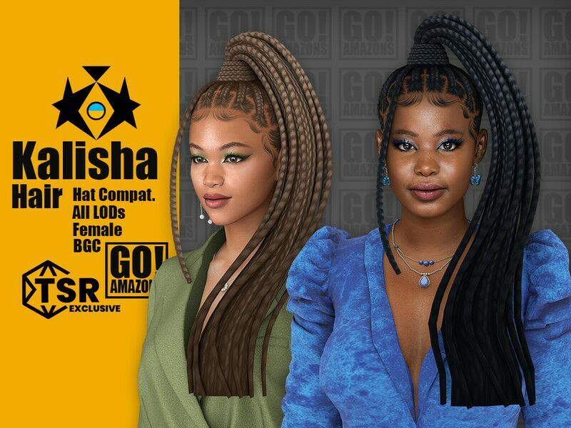 Kalisha Hair 1 Kalisha Hair Sims 4 CC