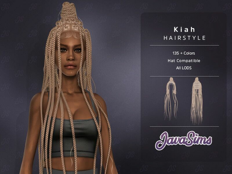 Kiah (Hairstyle) 1 Kiah (Hairstyle) Sims 4 CC