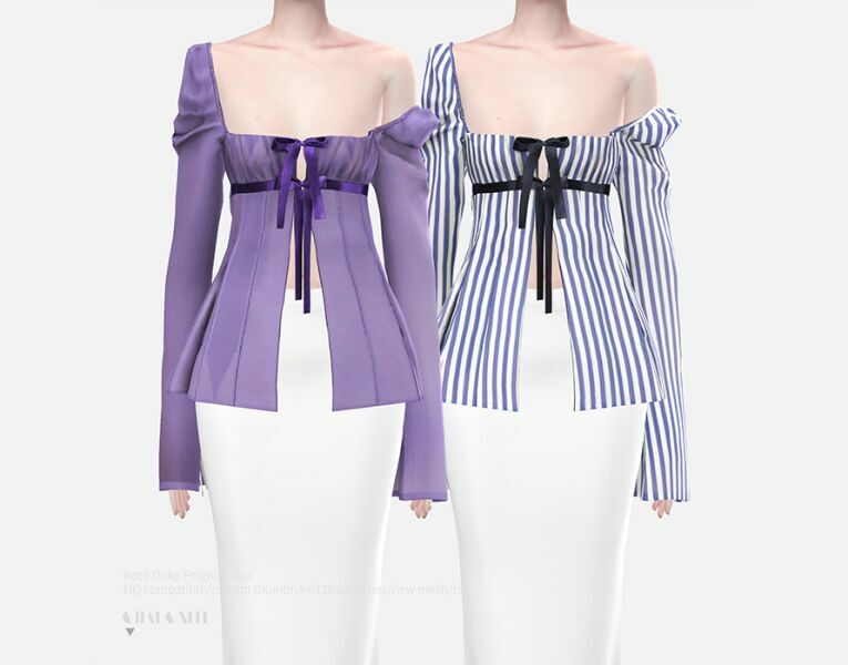 Kore Doko Peignoir TOP By Charonlee 1 Kore Doko Peignoir TOP By Charonlee Sims 4 CC