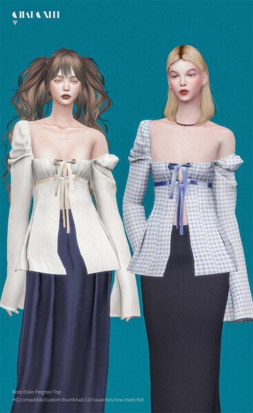 Kore Doko Peignoir TOP By Charonlee 3 sims 4 cc kore doko peignoir top by charonlee 2