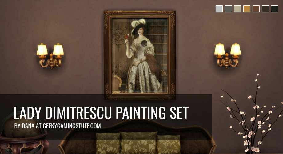 Lady Dimitrescu Painting SET By Geekygamingstuff 1 Lady Dimitrescu Painting SET By Geekygamingstuff Sims 4 CC