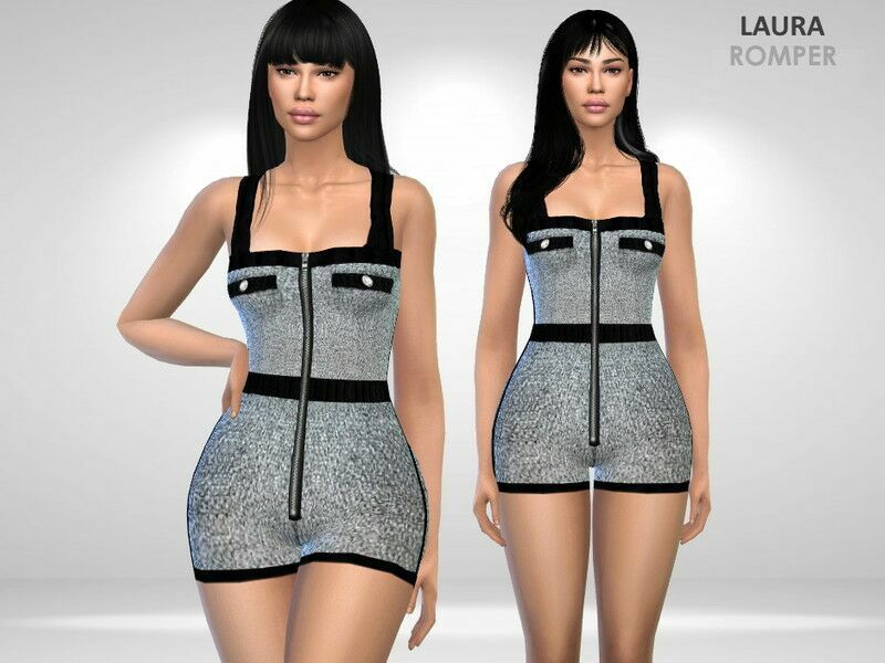 Laura Romper By Puresim 1 Laura Romper By Puresim Sims 4 CC