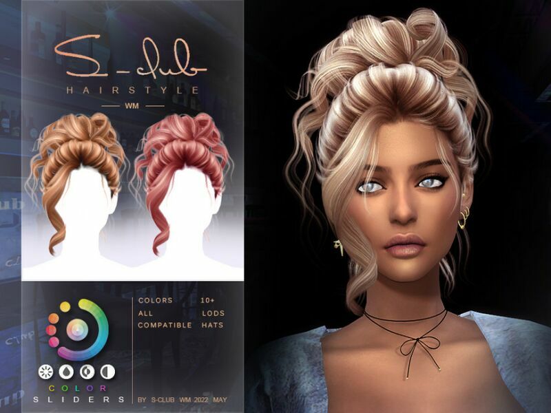 Lazy/Relax Updo Hairstyle(Rina) By S-Club 1 Lazy/Relax Updo Hairstyle(Rina) By S-Club Sims 4 CC