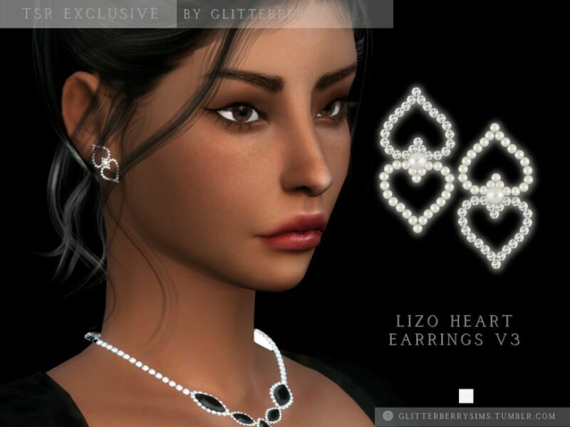 Lizo Heart Earrings V3 By Glitterberryfly 1 Lizo Heart Earrings V3 By Glitterberryfly Sims 4 CC