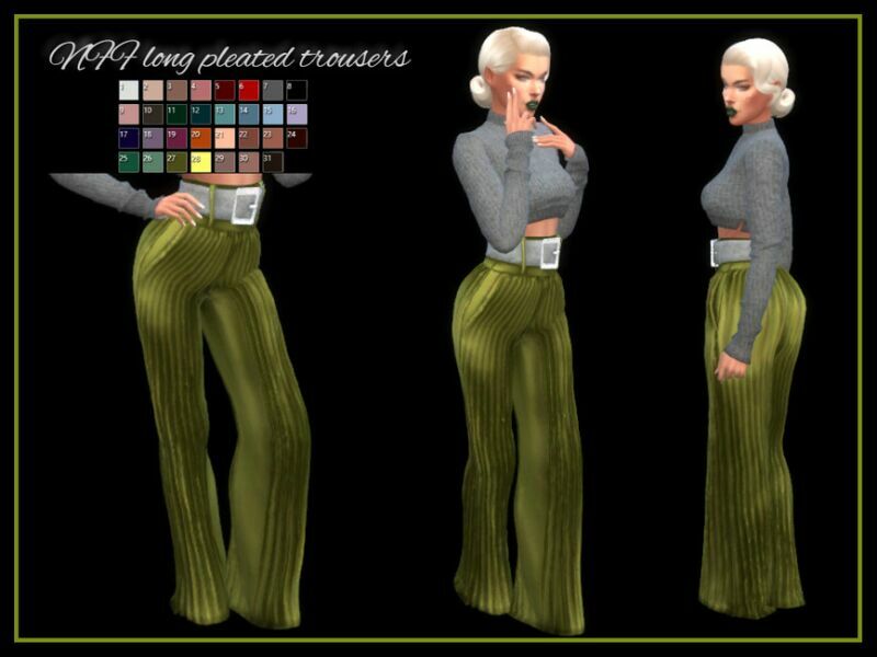 Long Pleated Trousers By Nadiafabulousflow 1 Long Pleated Trousers By Nadiafabulousflow Sims 4 CC