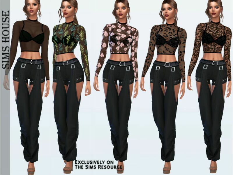 Long Sleeve Sheer TOP 2 sims 4 cc long sleeve sheer top 2