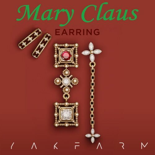 Mary Claus Earrings By Yakfarm 1 Mary Claus Earrings By Yakfarm Sims 4 CC