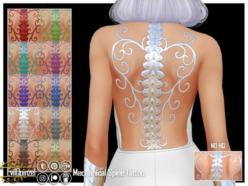 Mechanical Spine Tattoo By Evilquinzel 1 Mechanical Spine Tattoo By Evilquinzel Sims 4 CC