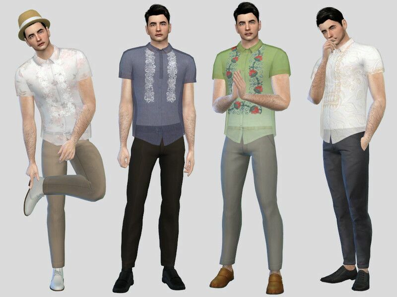 Modern Barong Tagalog / Everyday 1 Modern Barong Tagalog / Everyday Sims 4 CC