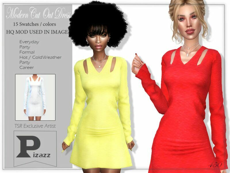 Modern CUT OUT Dress By Pizazz 1 Modern CUT OUT Dress By Pizazz Sims 4 CC