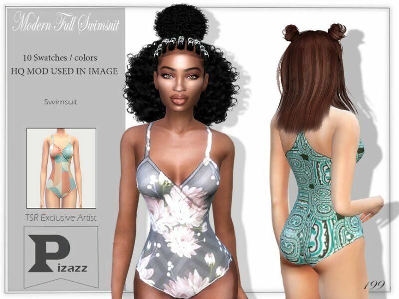 Modern Full Swimsuit By Pizazz 1 Modern Full Swimsuit By Pizazz Sims 4 CC