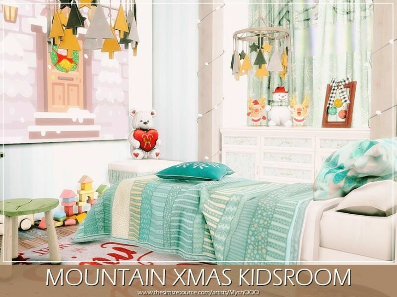 Mountain Xmas Kidsroom By Mychqqq 7 sims 4 cc mountain xmas kidsroom by mychqqq 2