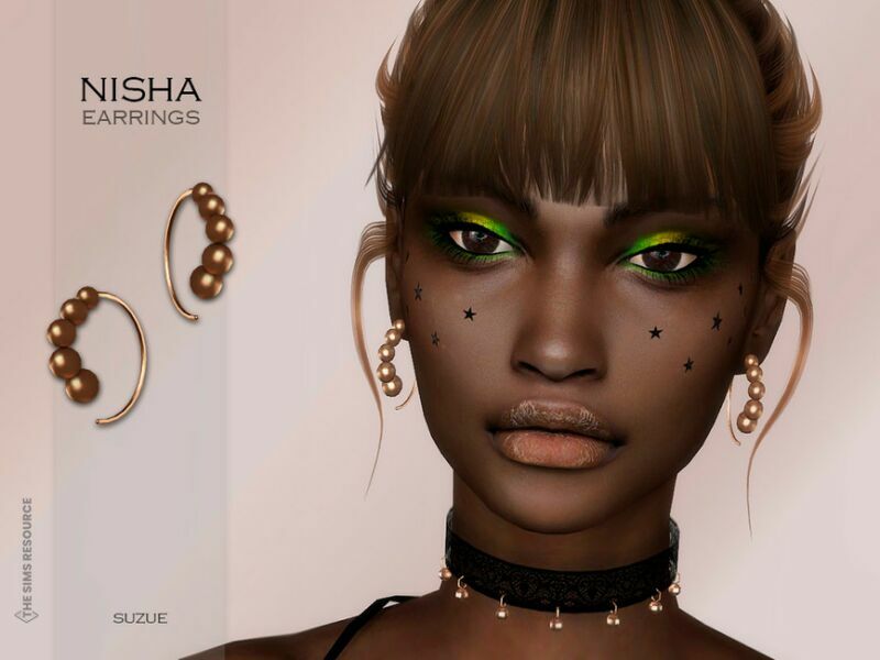 Nisha Earrings By Suzue 1 Nisha Earrings By Suzue Sims 4 CC