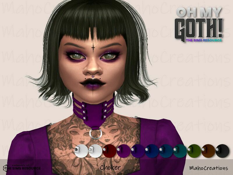 OH MY Goth – Choker By Mahocreations 1 OH MY Goth – Choker By Mahocreations Sims 4 CC