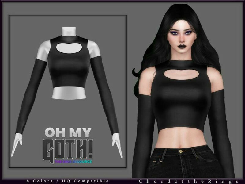 OH MY Goth Gothic TOP By Chordoftherings 1 OH MY Goth Gothic TOP By Chordoftherings Sims 4 CC