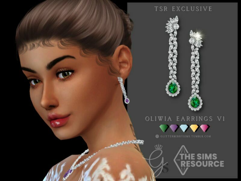 Oliwia Earrings By Glitterberryfly 1 Oliwia Earrings By Glitterberryfly Sims 4 CC