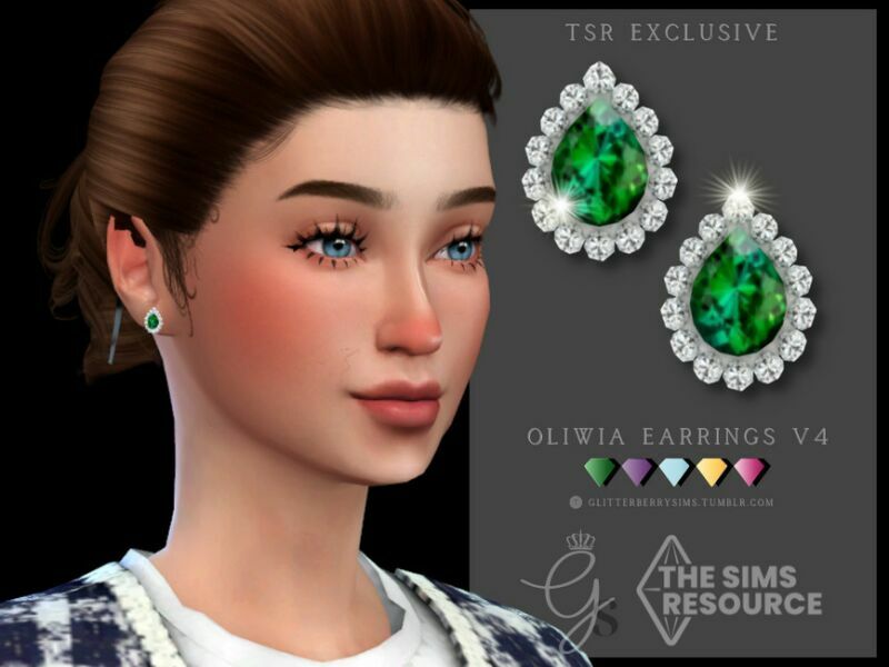 Oliwia Earrings V4 By Glitterberryfly 1 Oliwia Earrings V4 By Glitterberryfly Sims 4 CC