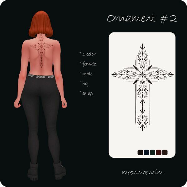 Ornament Tattoo 2 By Moonmoonsim 1 Ornament Tattoo 2 By Moonmoonsim Sims 4 CC