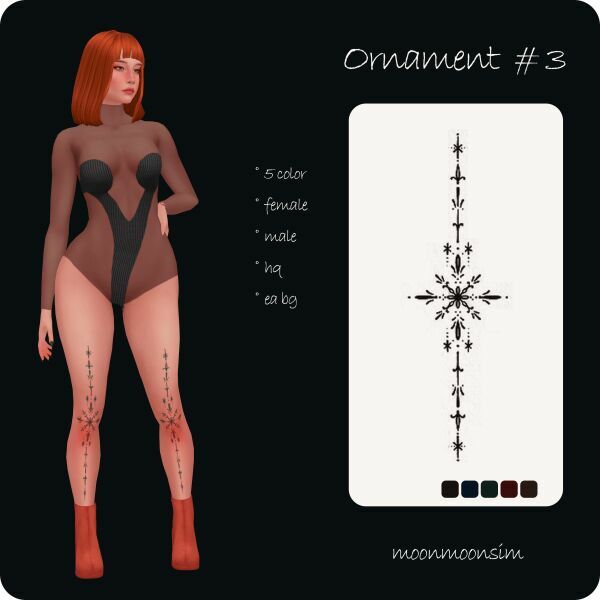 Ornament Tattoo 3 By Moonmoonsim 1 Ornament Tattoo 3 By Moonmoonsim Sims 4 CC