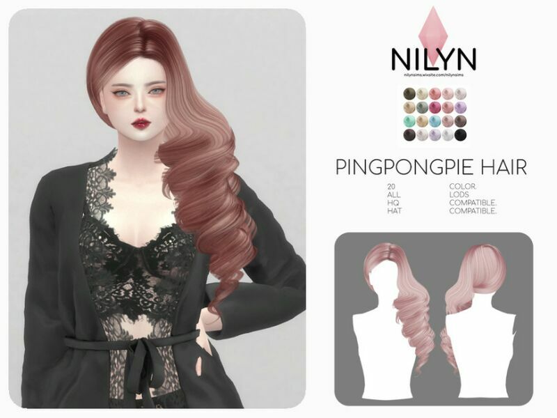 Pingpongpie Hair – NEW Mesh By Nilyn 1 Pingpongpie Hair – NEW Mesh By Nilyn Sims 4 CC