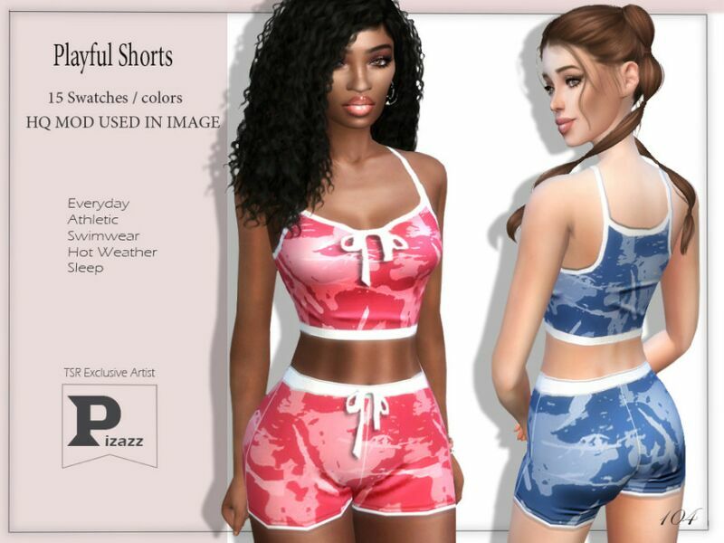 Playful Shorts By Pizazz 1 Playful Shorts By Pizazz Sims 4 CC