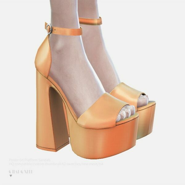 Poster GRL Platform Sandals By Charonlee 1 Poster GRL Platform Sandals By Charonlee Sims 4 CC