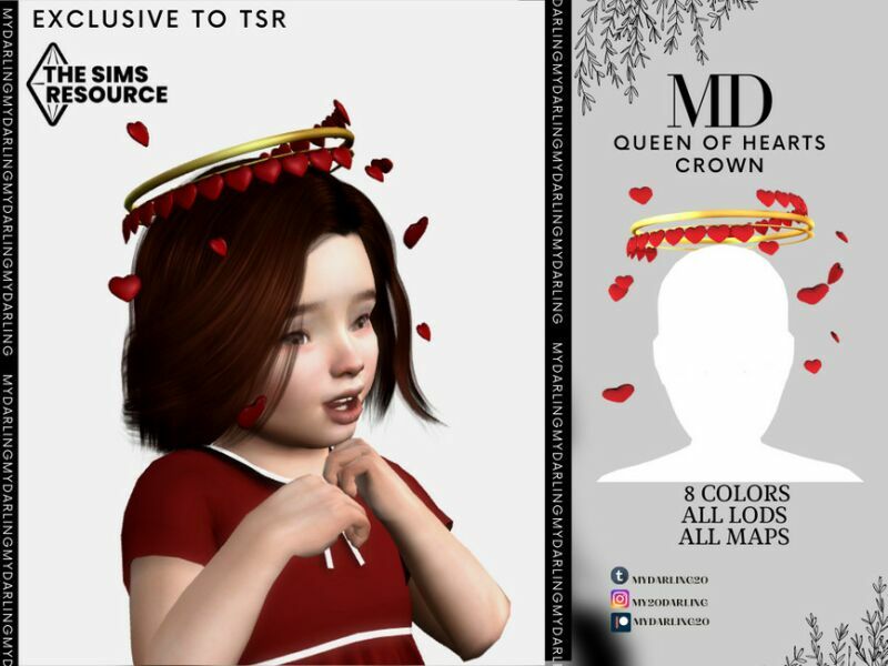 Queen Of Hearts Crown Toddler By Mydarling20 1 Queen Of Hearts Crown Toddler By Mydarling20 Sims 4 CC