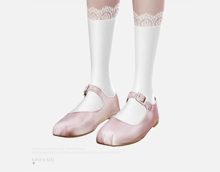 Sandy Liang Mary Jane Pointe Shoes By Charonlee 1 Sandy Liang Mary Jane Pointe Shoes By Charonlee Sims 4 CC