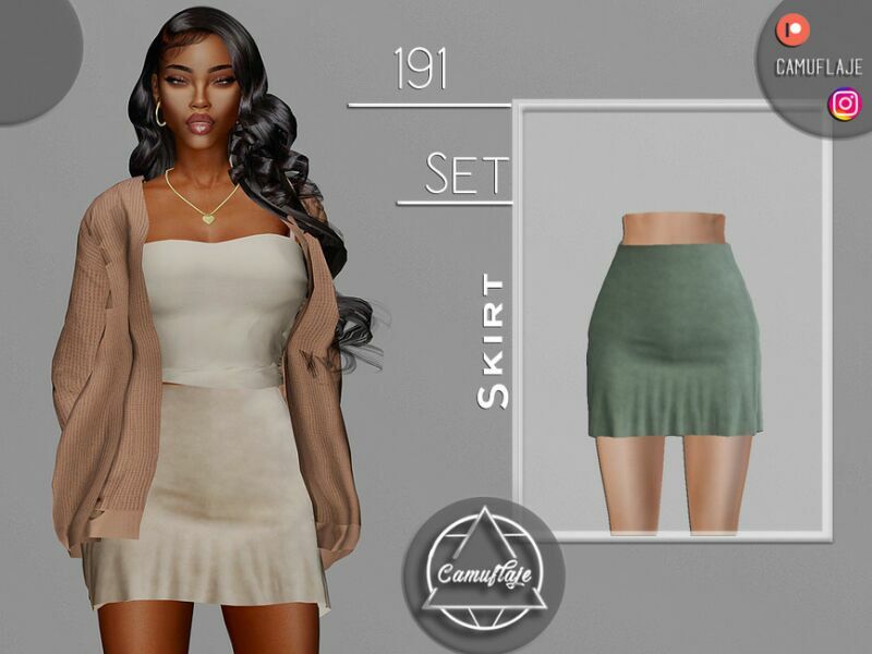 SET 191 – Skirt By Camuflaje 1 SET 191 – Skirt By Camuflaje Sims 4 CC