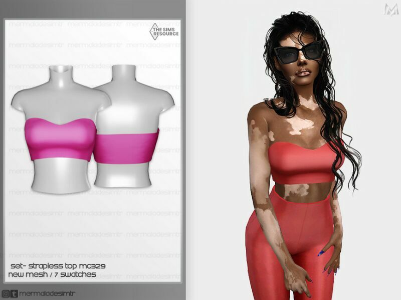 SET- Strapless TOP MC329 By Mermaladesimtr 1 SET- Strapless TOP MC329 By Mermaladesimtr Sims 4 CC